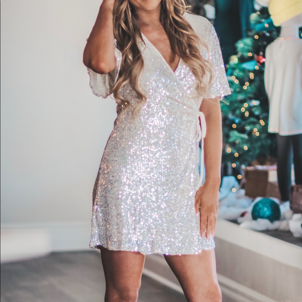 Sequin wrap dress
